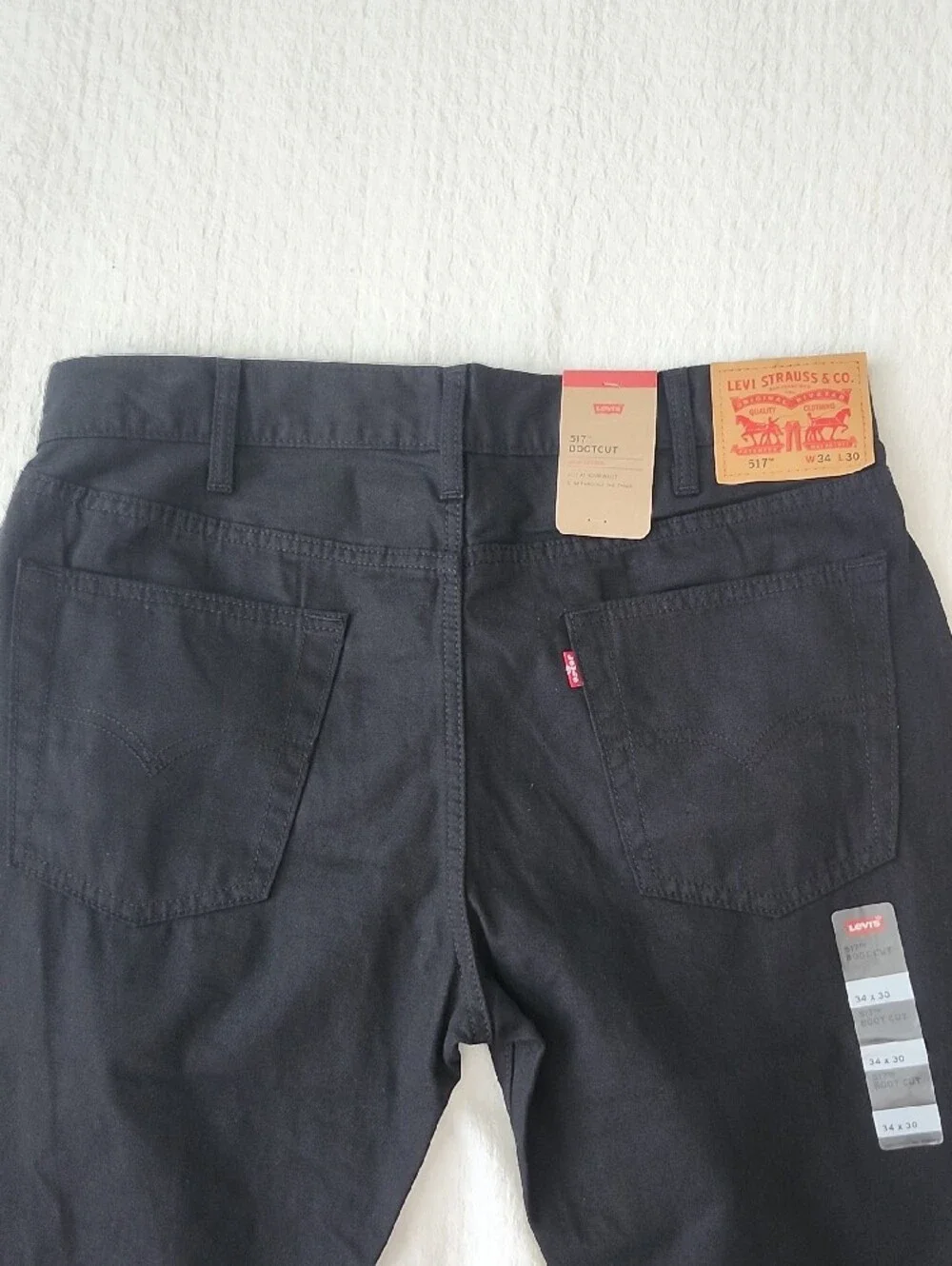 Levi's 517 Men's Black Bootcut Jeans Cotton Hemp Size 34x30 NWT